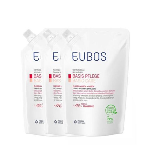 Eubos Promo 2+1 Δώρο Basic Care Refill Red Βασική Φροντίδα Υγρό Καθαρισμού, 400ml