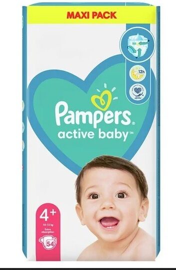 Pampers Active Baby Maxi Pack No4+ (10 – 15kg), 3X54 τμχ