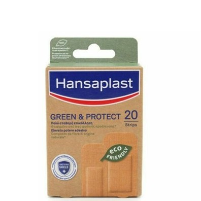 Hansaplast Hansaplast Green & Protect-Καινοτόμα Επιθέματα με Υλικά Φυσικής Προέλευσης, 20 Τμχ