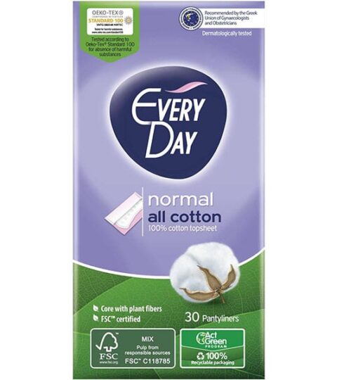 EveryDay All Cotton Normal Σερβιετάκια με 100% Βαμβακερό Κάλυμμα, 20τεμ